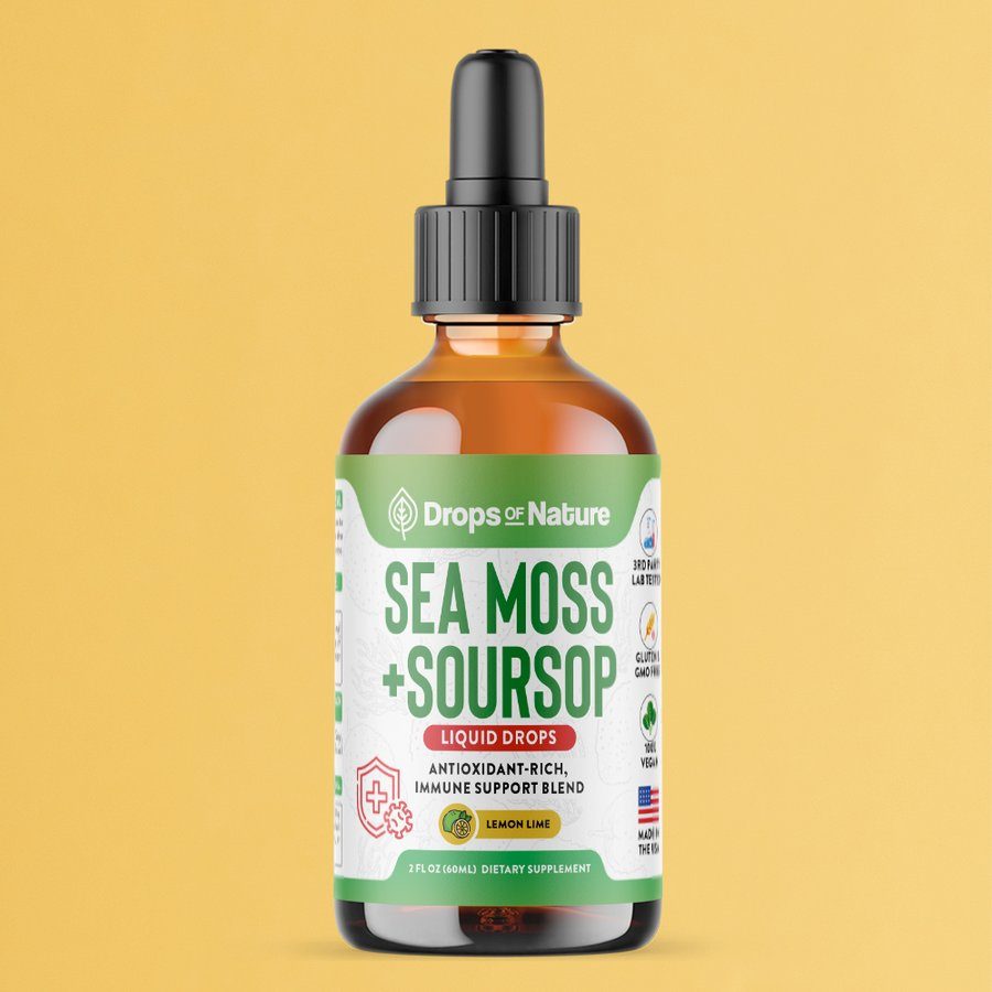 Soursop + Sea Moss liquid drops bottle
