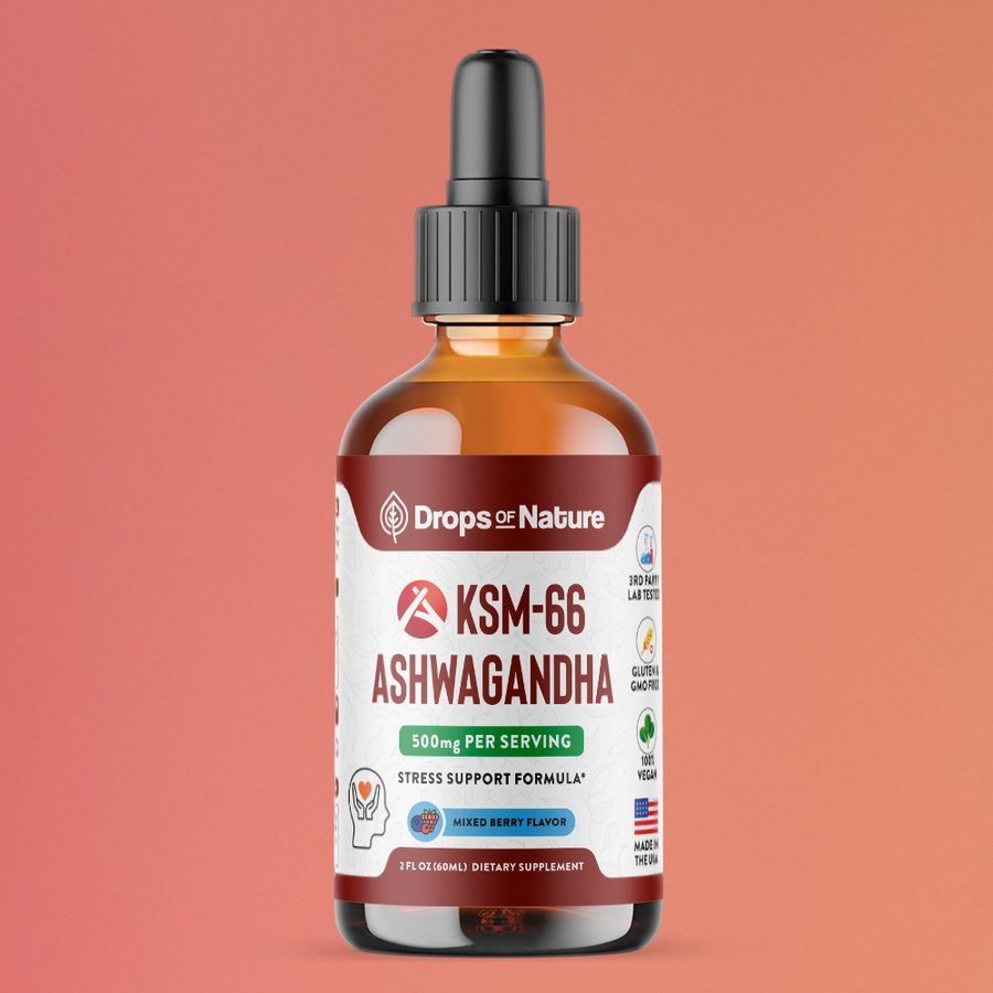 KSM-66 Ashwagandha liquid drops bottle