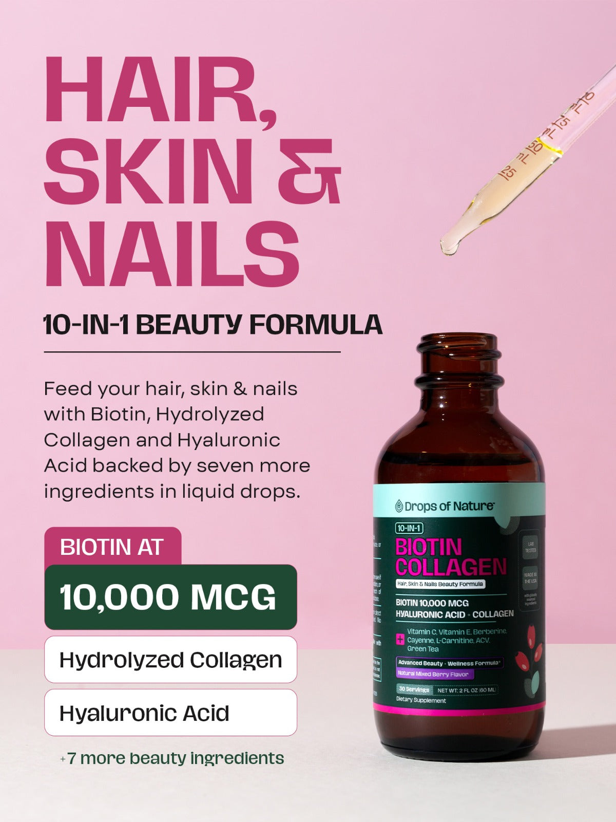 Drops of Nature 10-in-1 Biotin Collagen Liquid Drops