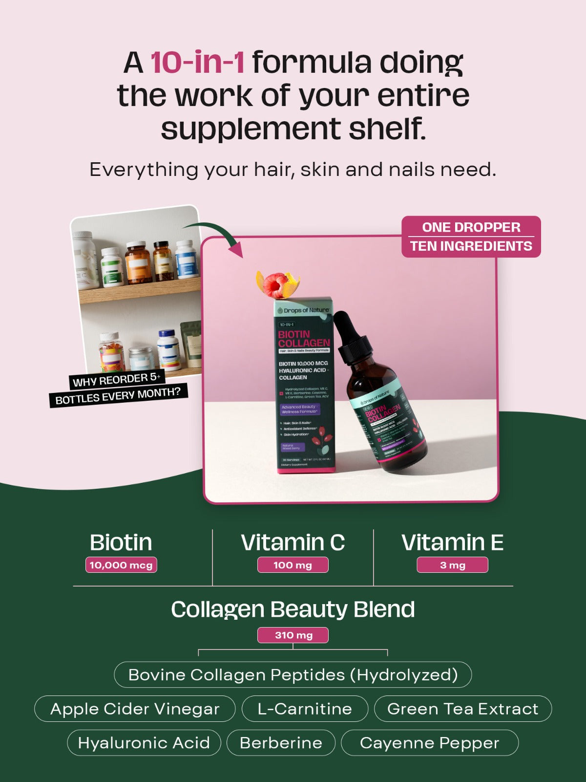Drops of Nature 10-in-1 Biotin Collagen Liquid Drops