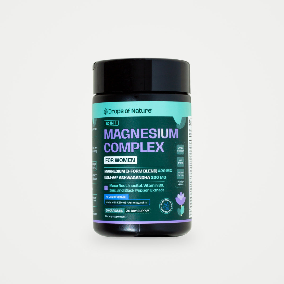 12-in-1 Magnesium Complex for Women bottle, front label