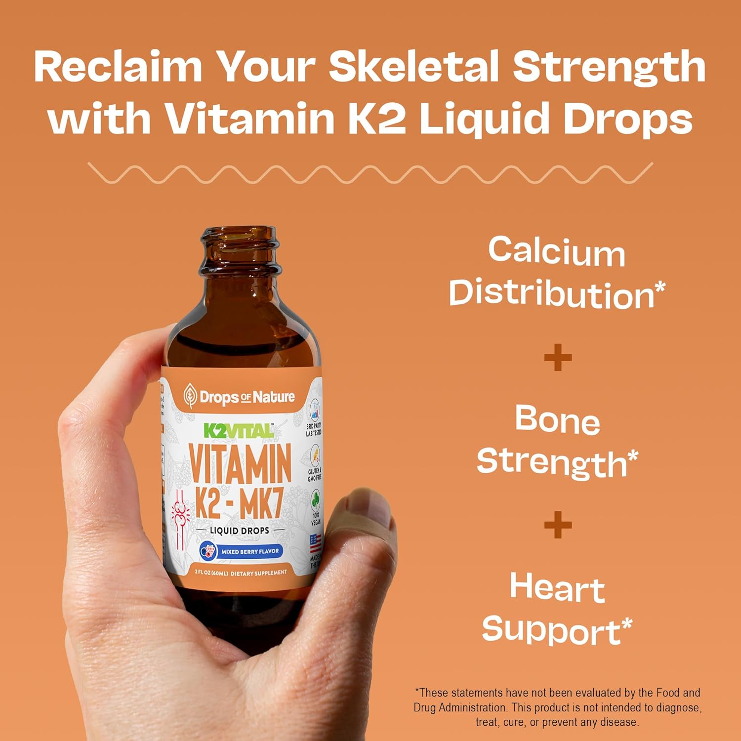 Vitamin K2 - MK7 Liquid Drops Supplement