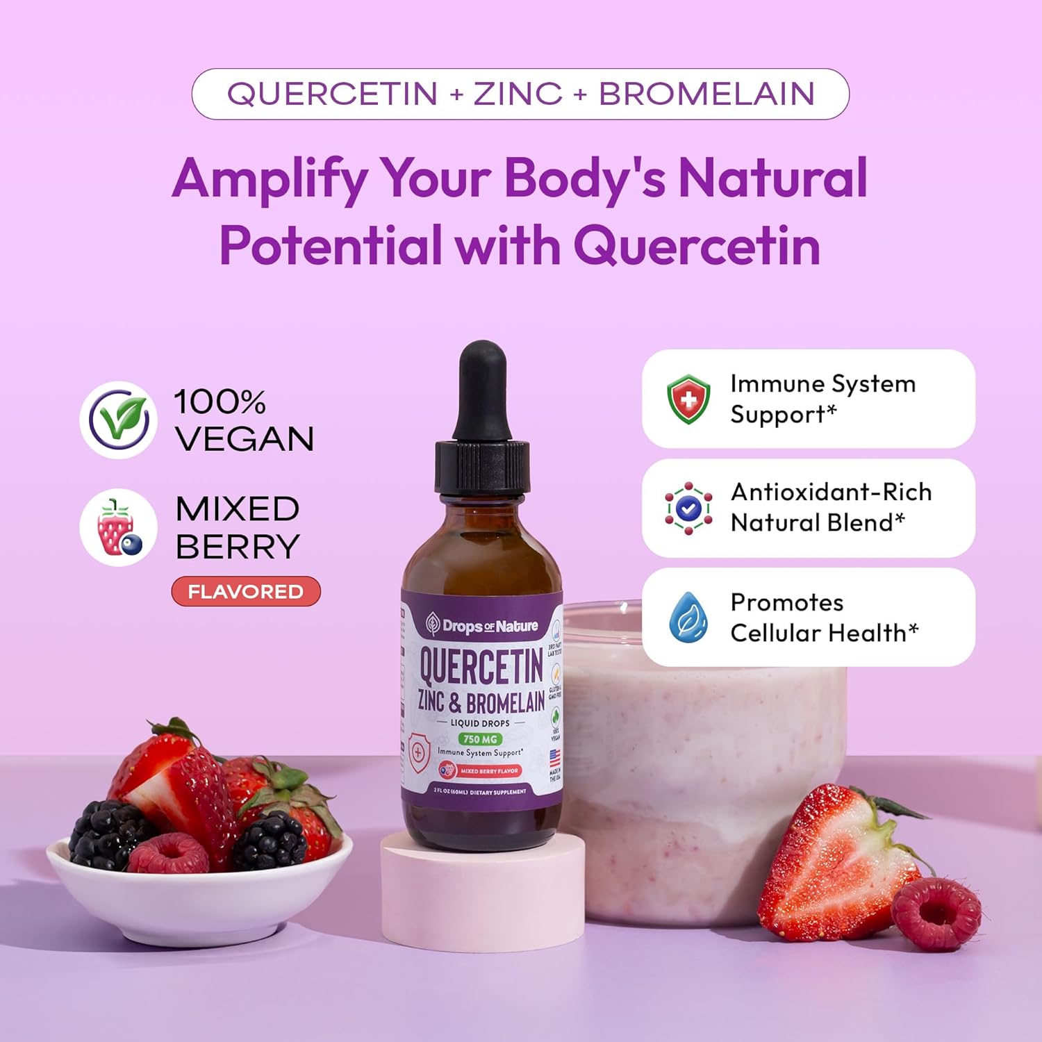 Quercetin with Bromelain & Zinc Liquid Drops
