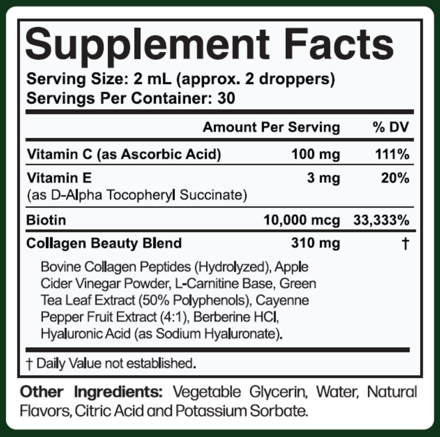 Supplement Facts label