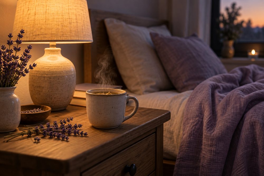 Calm evening wind-down by a warm lamp